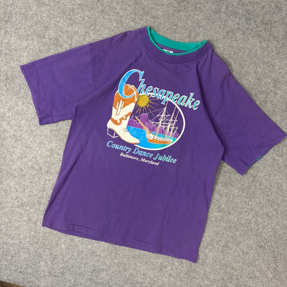 Vintage Belton Chesapeake Country Dance Jubilee T-Shirt Purple Large USA Made
